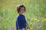 Julia in the fields we've got next door.