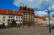 The main square, with the renaissance Town Hall, dominating.