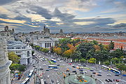 Stunning view of Madrid in the direction of the Gran Vía.