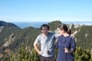 Fabrice and Elena, on top of the Martinskopf. Behind us is the mountain's rim on which we are to balance ourselves.