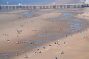 The best beach in England (in Blackpool, with its North pier crossing through), August 2019.