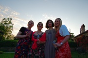 Rachel, Elena, Maria, Charlotte and a Tuscan dusk.