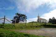 The church as seen from the village.