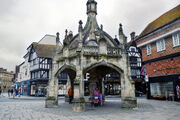 The Poultry cross, a historic crossing of markets dating to the 1450s.