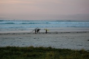 The last surfers leaving.