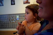 Julia captivated by this strange performance.