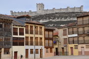 The medieval Plaza Mayor (del Coso) of Peñafiel, on 3 March (2019).